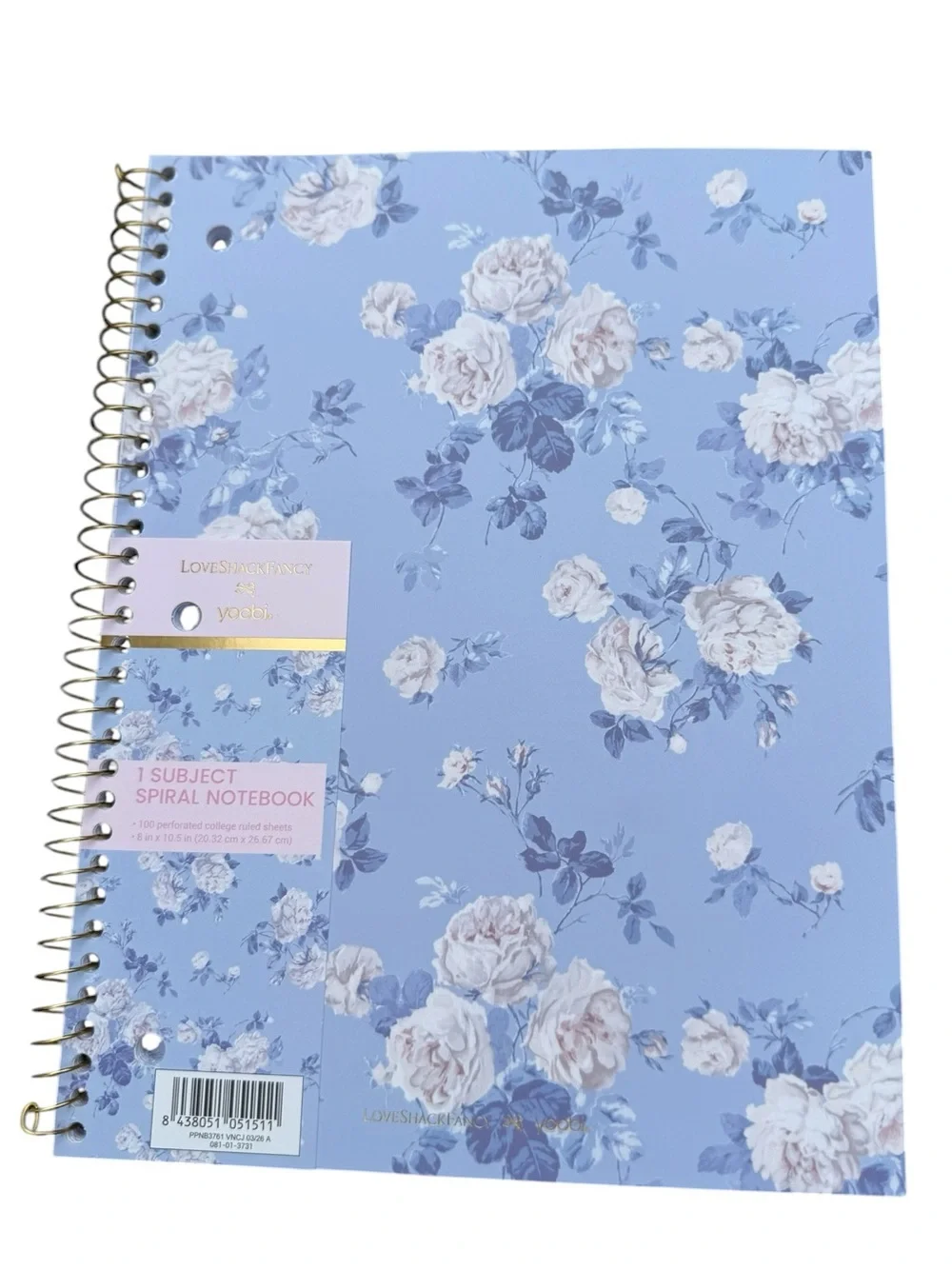 Loveshackfancy Floral Blue Spiral Notebook & Matching Composition notebook Set
